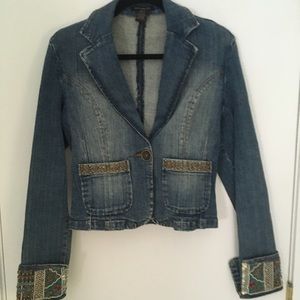 Peppe Peluso embellished denim blazer Sz S
